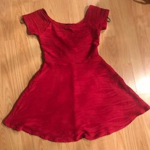 Forever 21 wave textured red skater dress